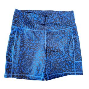 Ideology XL Womens Blue Animal Print Compression‎ Bike Shorts NWOT $35